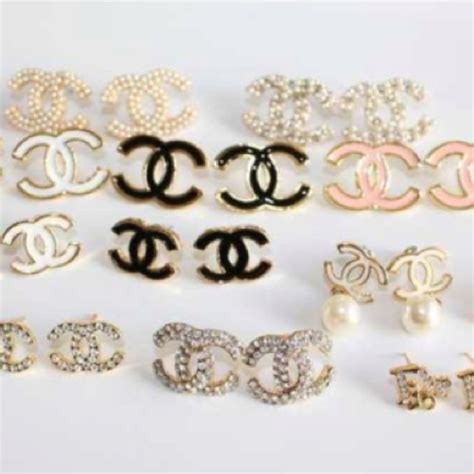 chanel logo earrings fake|false channel earrings.